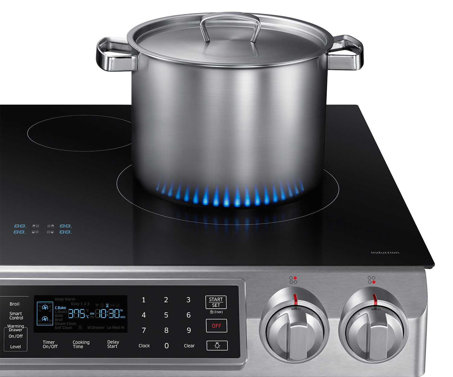 Samsung 5.8 Cu. Ft. SlideIn Induction Range NE58K9560WS/AC The Brick