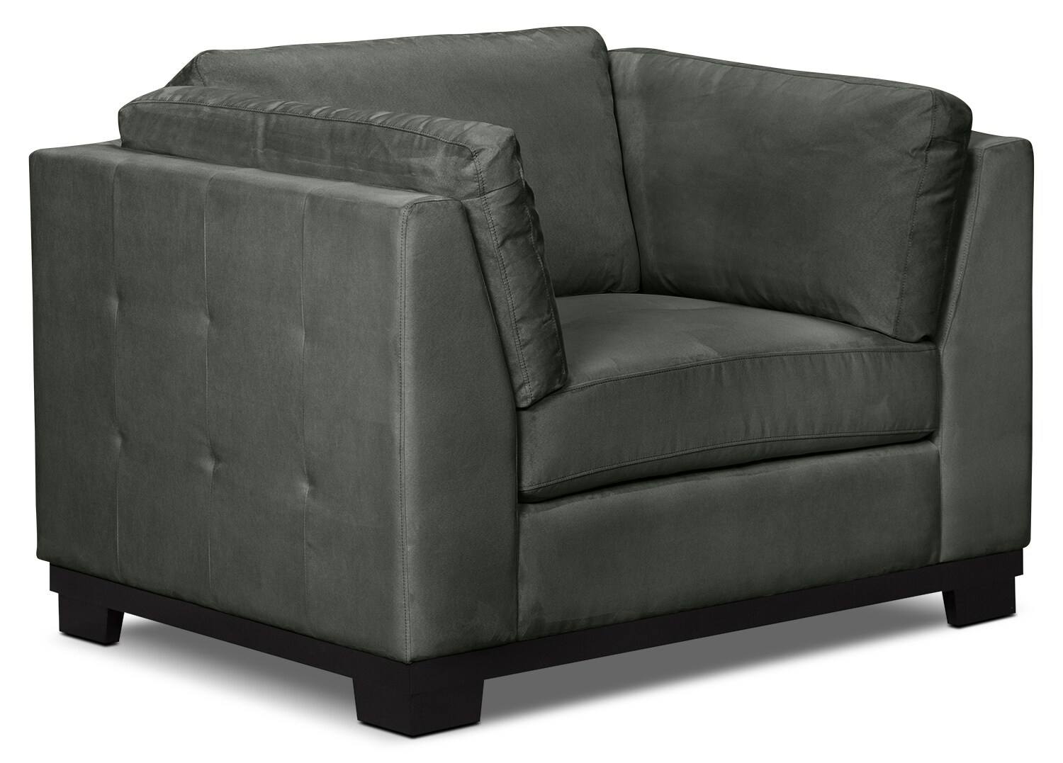 Oakdale Microsuede ChairandaHalf Grey The Brick