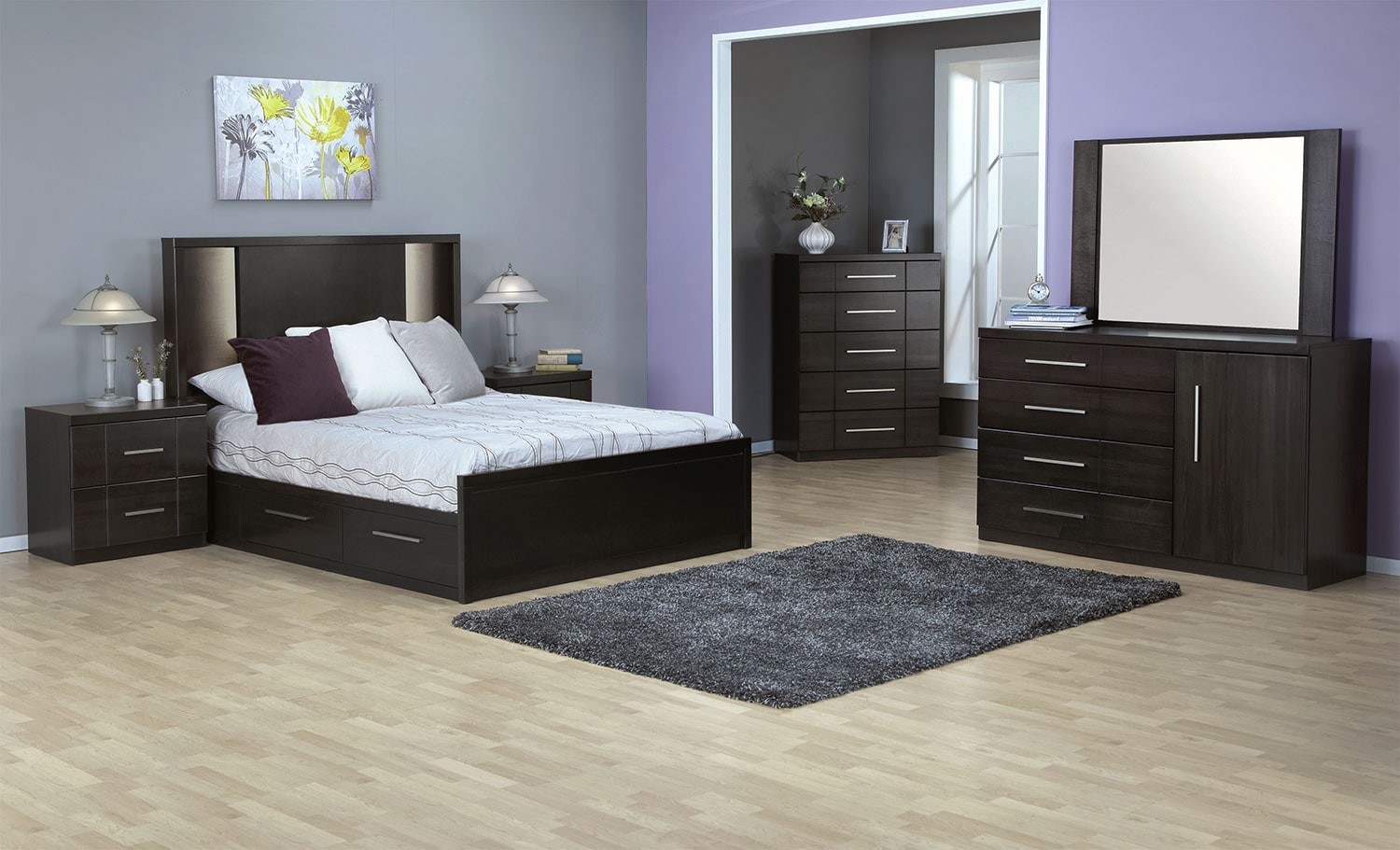Seville Queen Storage Bed Charcoal Leon's