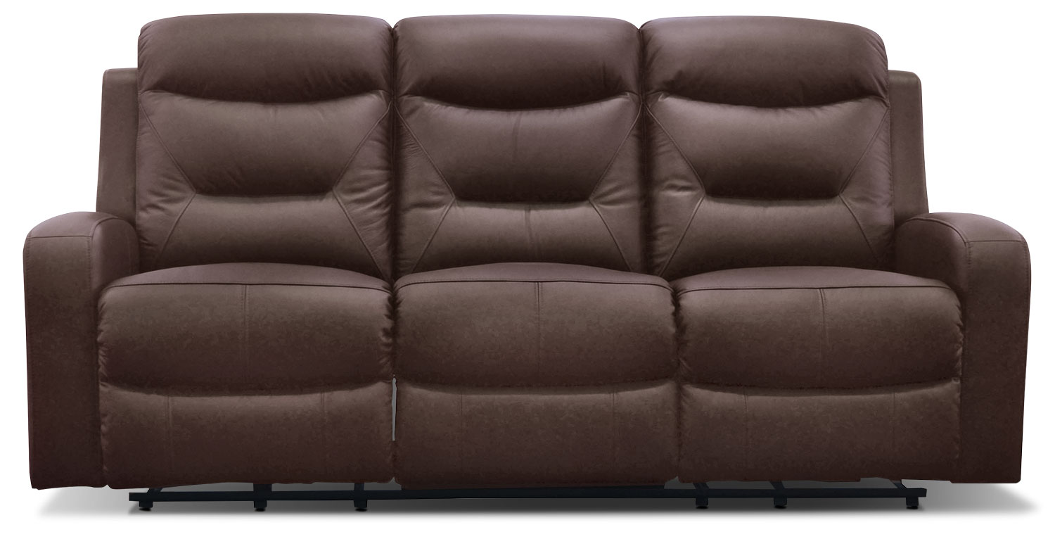 river place brown leather sofa
