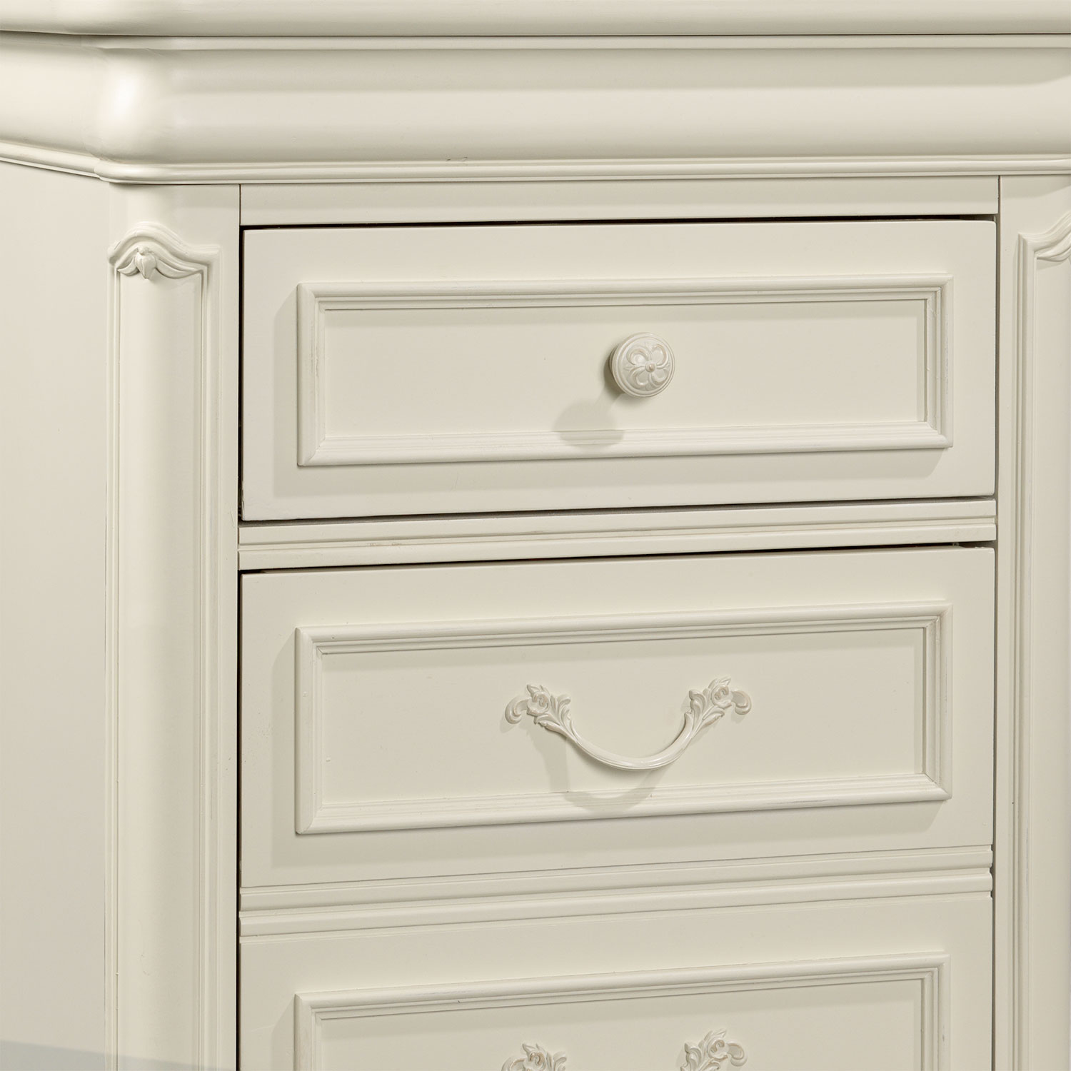 Amber Night Table Antique White Leon's