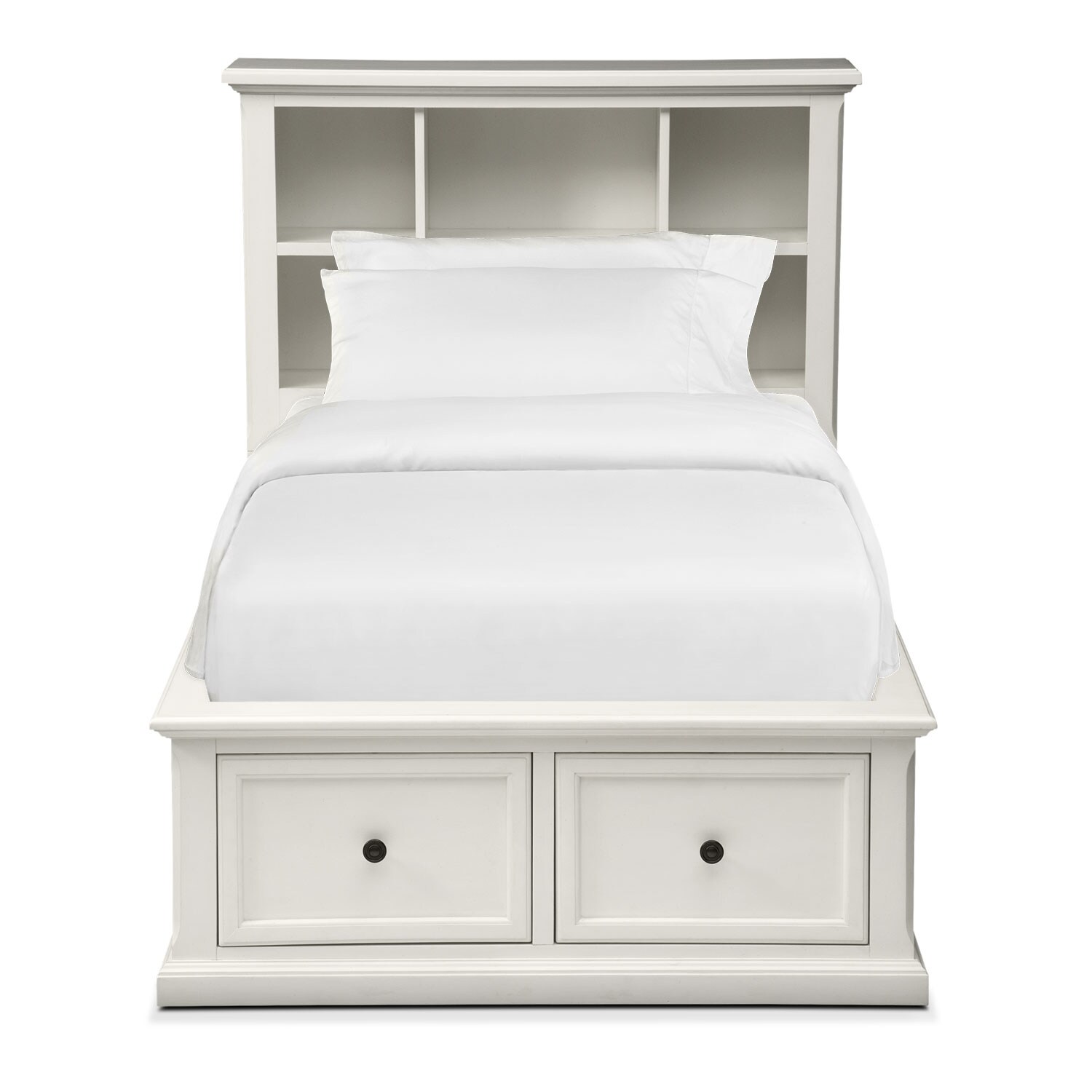 Hanover Youth Full Bookcase Bed with Storage White American