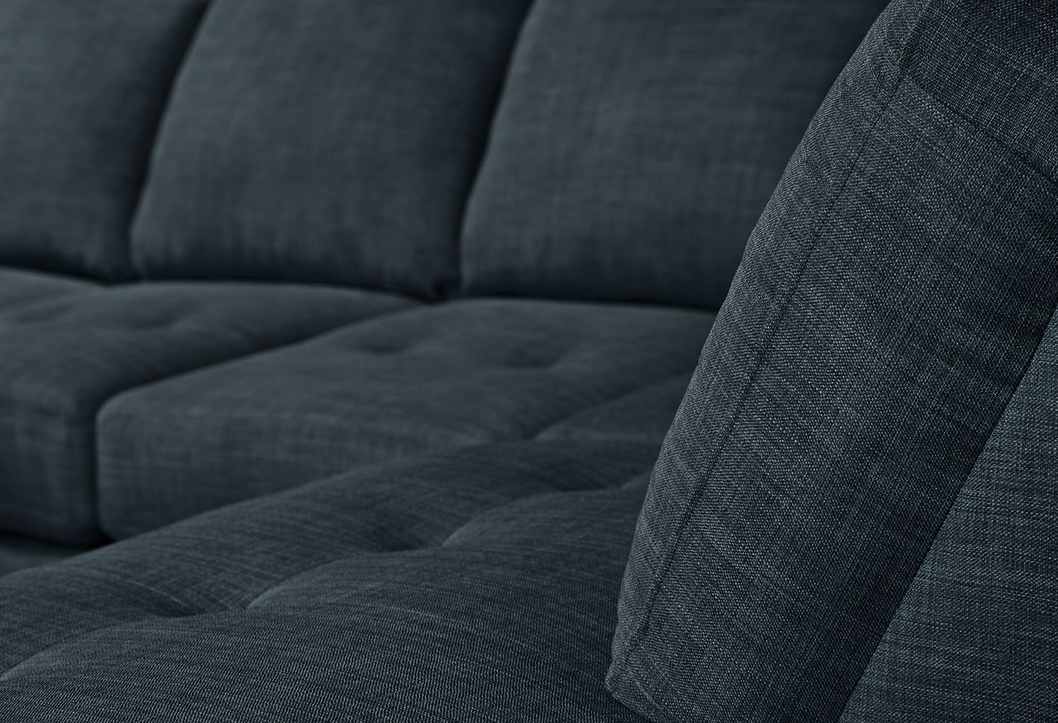 Oakdale 2Piece LinenLook Fabric RightFacing Sectional with Sofa Bed Denim The Brick