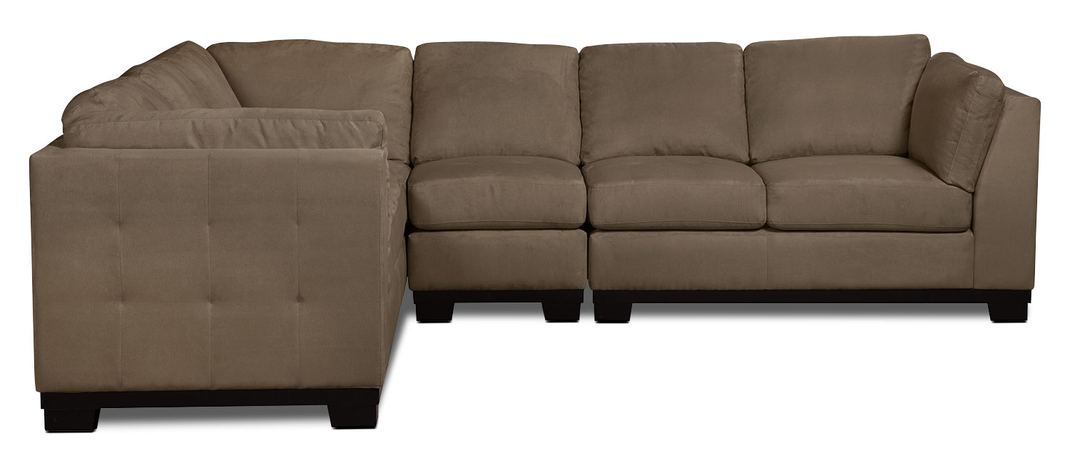 Oakdale 4Piece Microsuede Sectional Cocoa The Brick