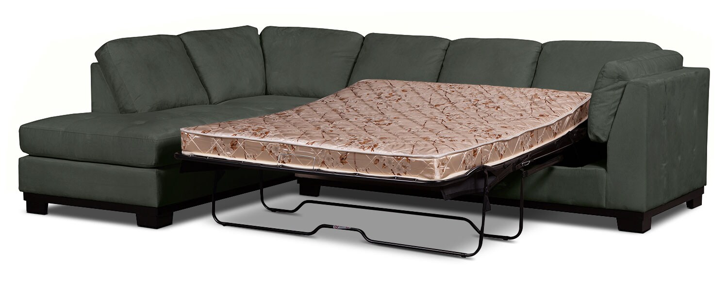 Oakdale 2Piece Microsuede LeftFacing Sectional with Sofa Bed Grey