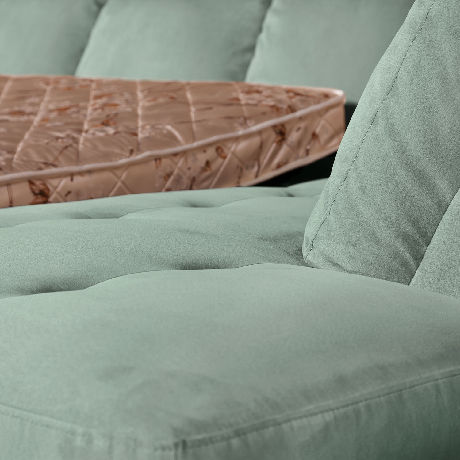 Oakdale 2Piece Microsuede RightFacing Sectional with Sofa Bed Aqua The Brick