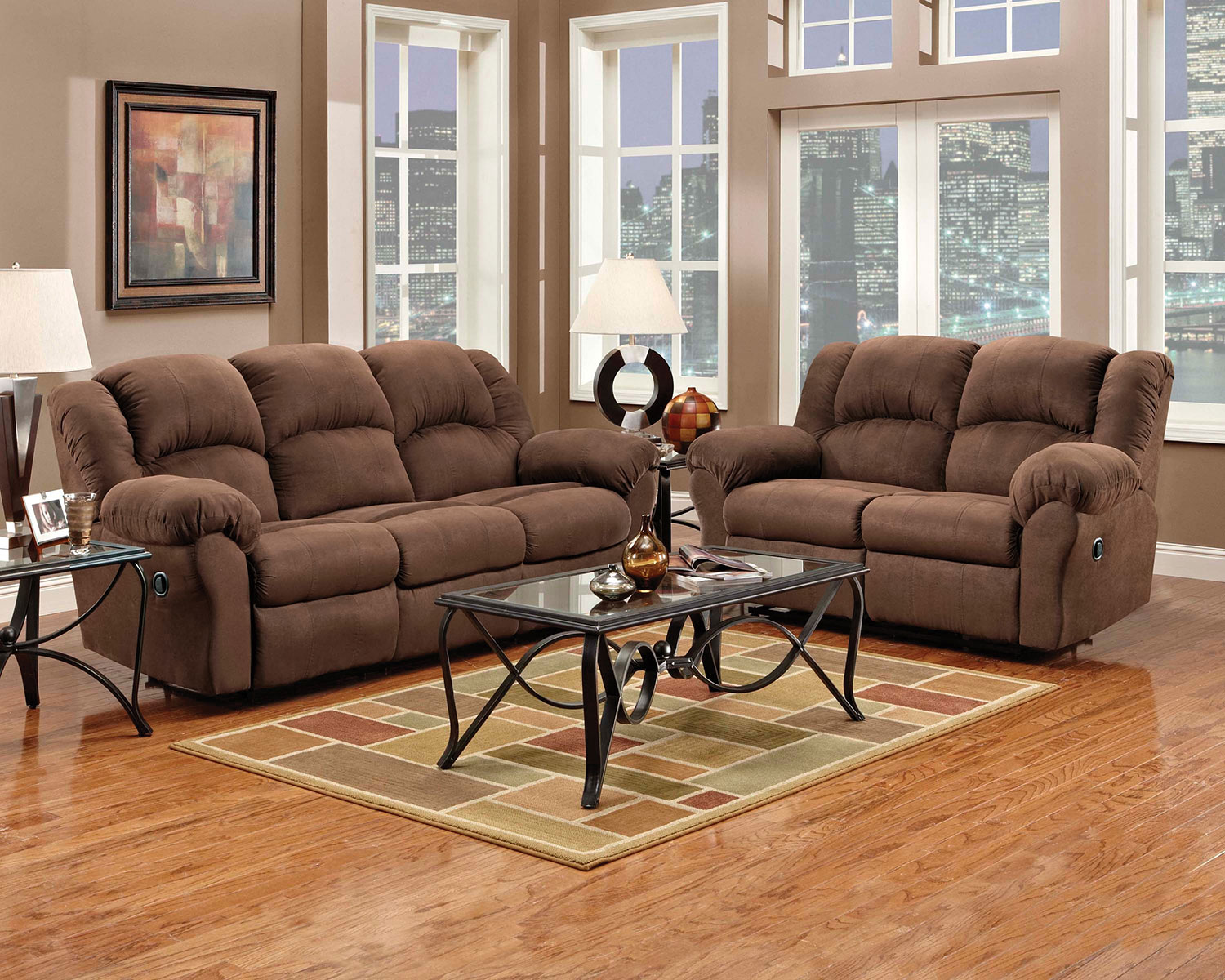 Decker Reclining Sofa - Chocolate Levin Furniture Hover/Touch to Zoom - Decker Reclining Sofa - Chocolate Levin Furniture