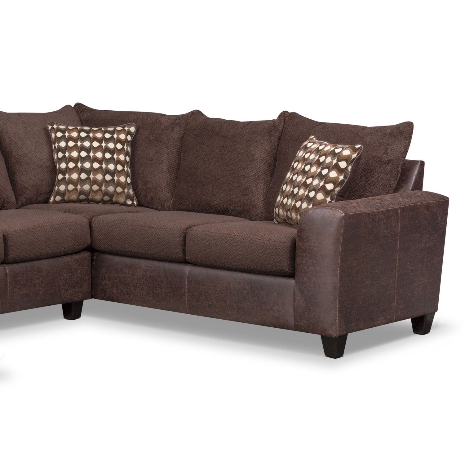 Brando 3Piece Sectional with Modular Chaise Chocolate American Signature Furniture