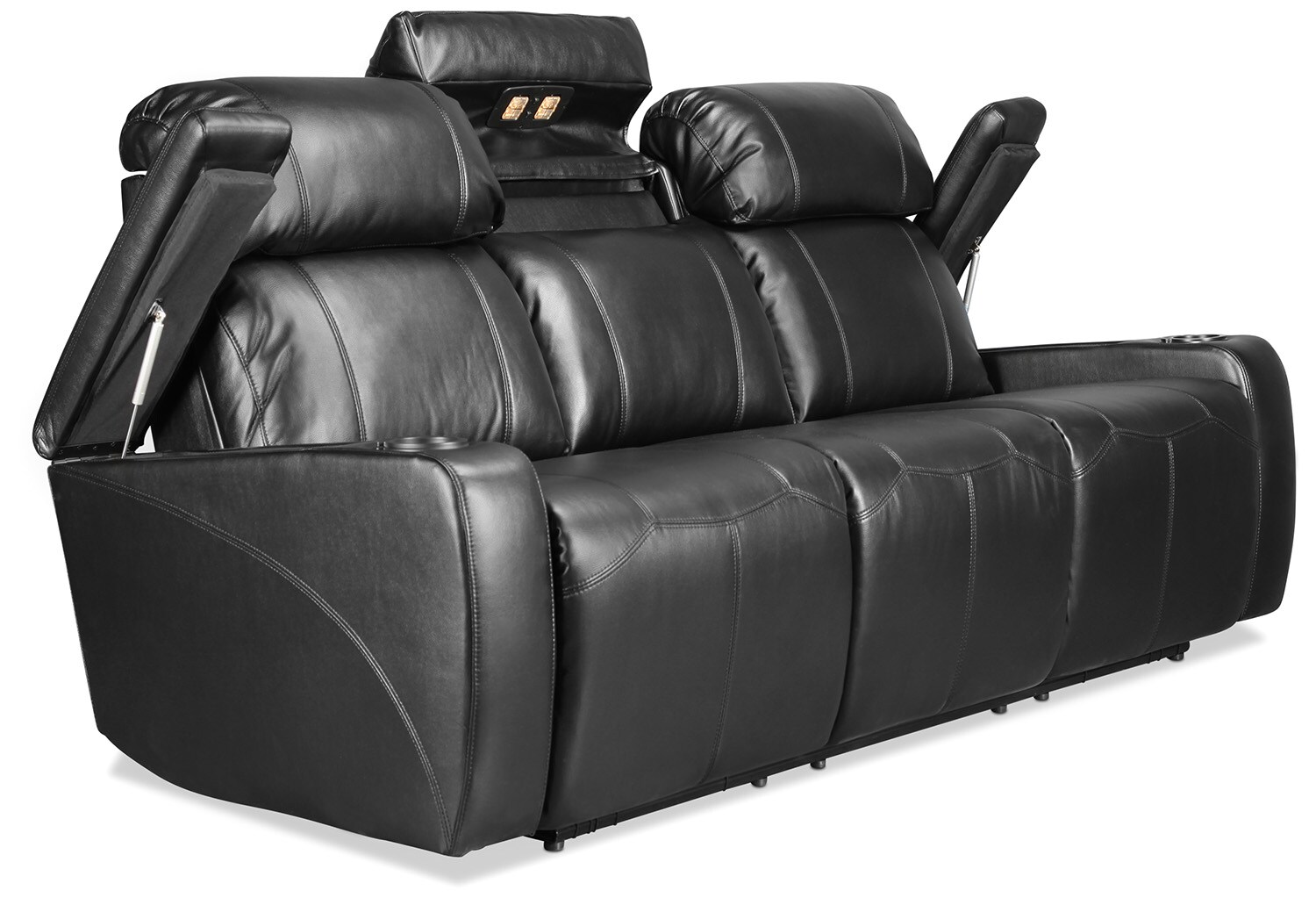 Dynamo Power Reclining Sofa Black Levin Furniture