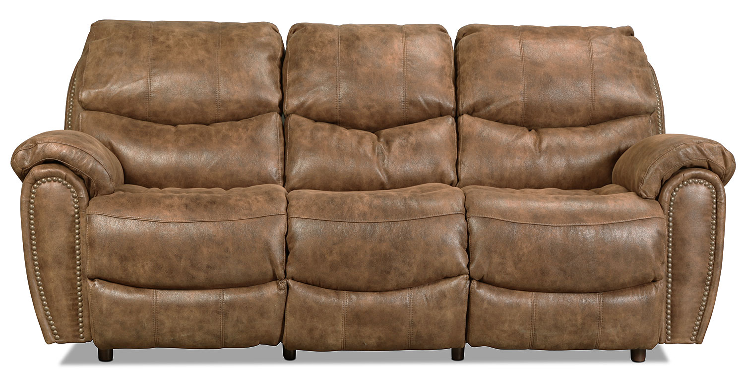 levin leather reclining sofa