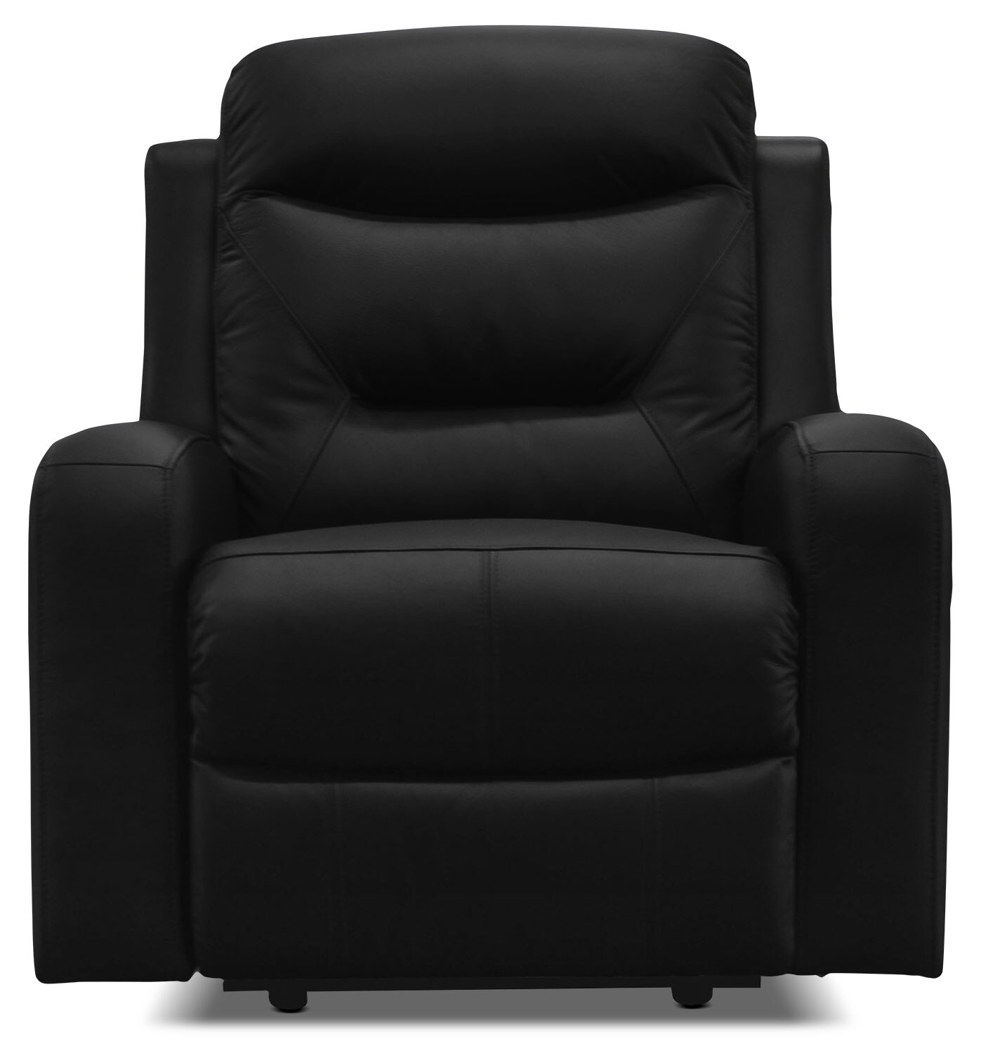 River Genuine Leather Power Reclining Sofa Black The Brick