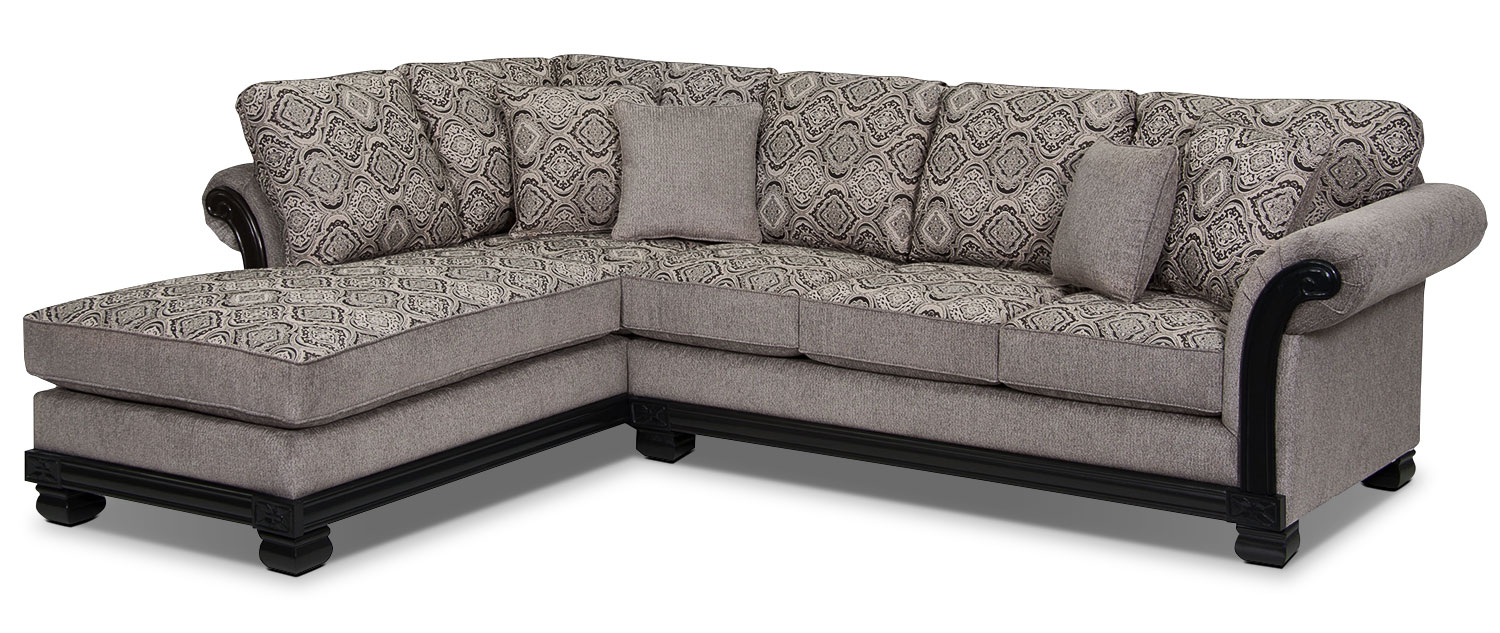 Hazel 2-Piece Chenille Left-Facing Sectional - Grey | The Brick