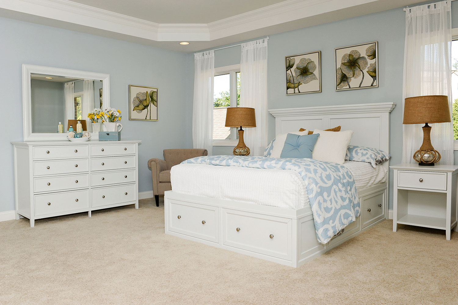 Ellsworth King Storage Bed White Levin Furniture