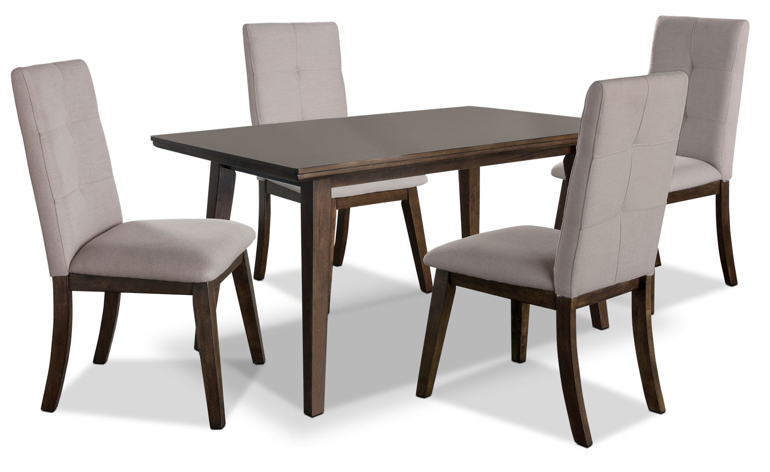 Chelsea 5-Piece Dining Table Package with Beige Chairs ...