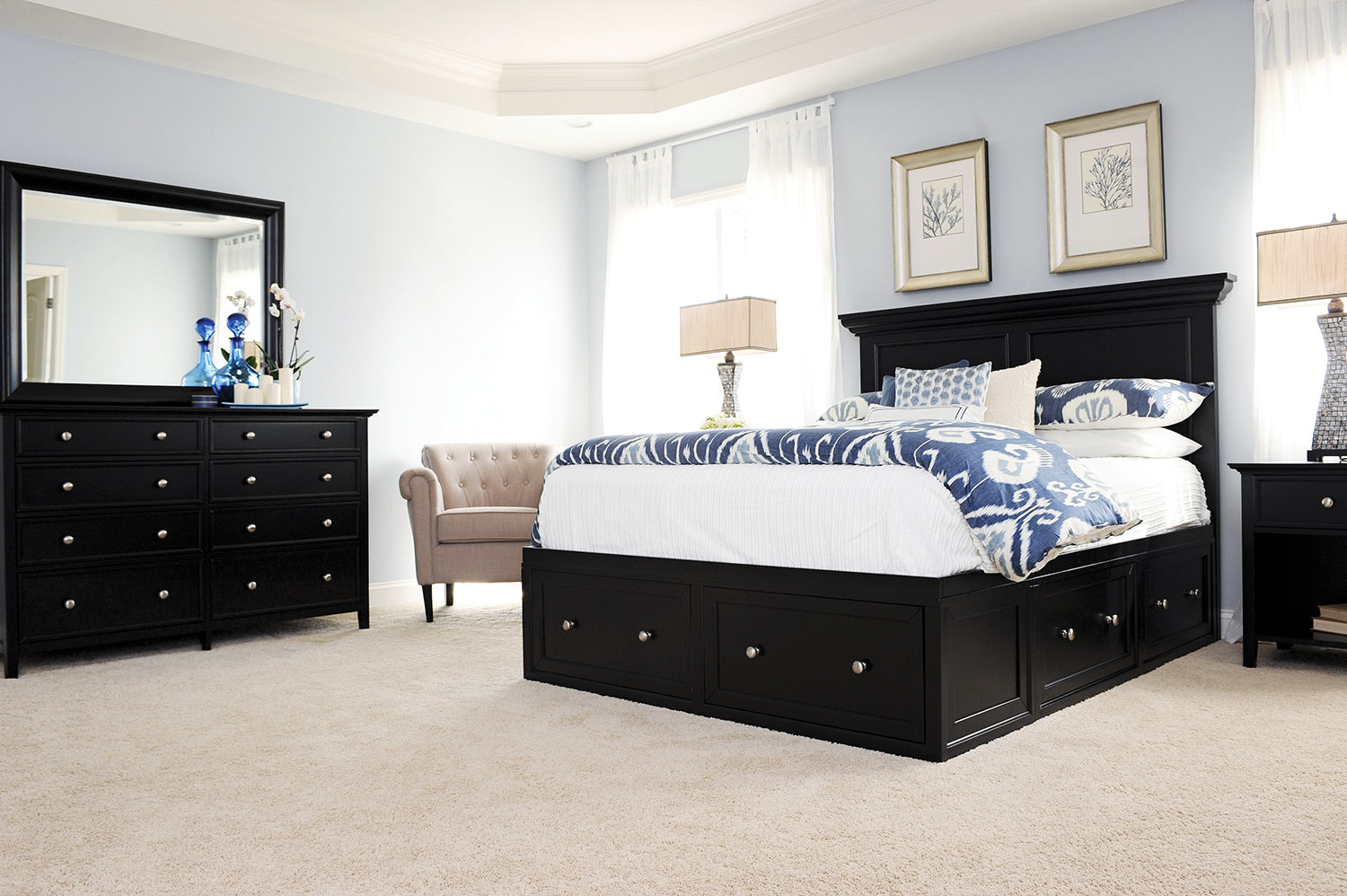 Ellsworth 4-Piece Queen Storage Bedroom Set - Black ...