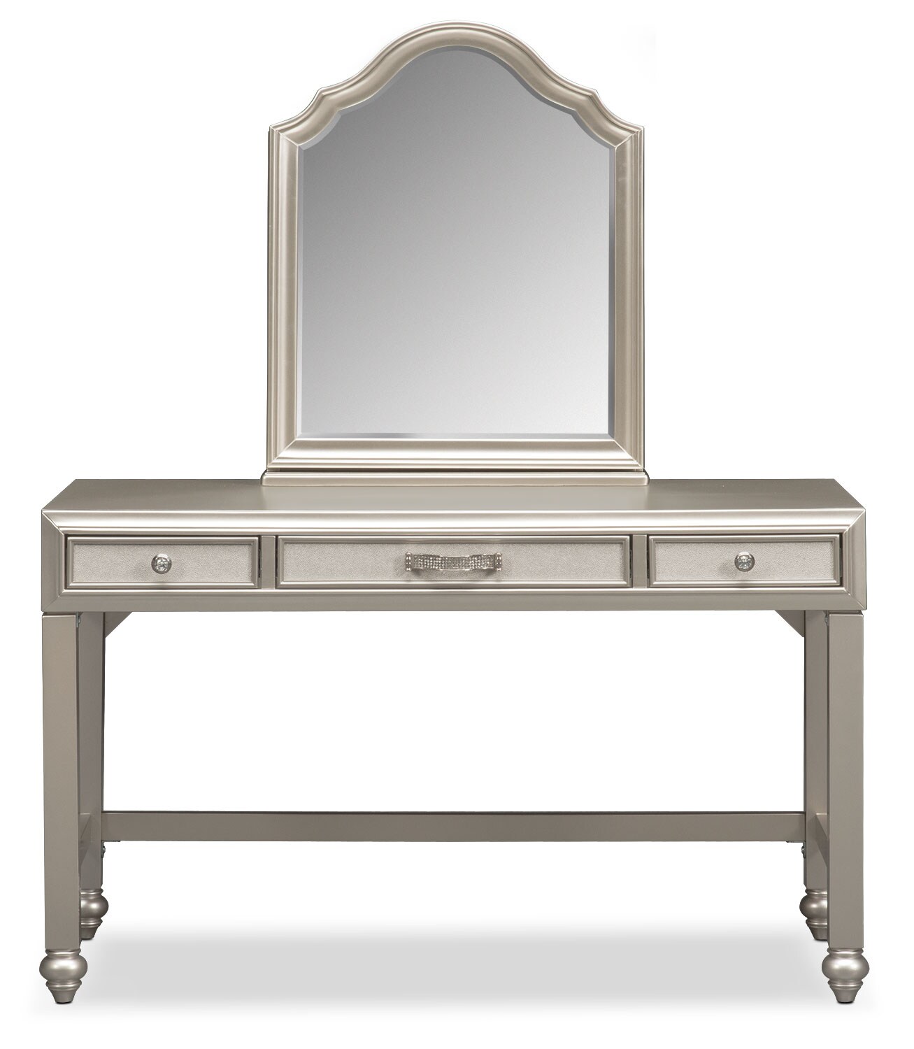 Serena Vanity and Mirror Platinum American Signature Furniture