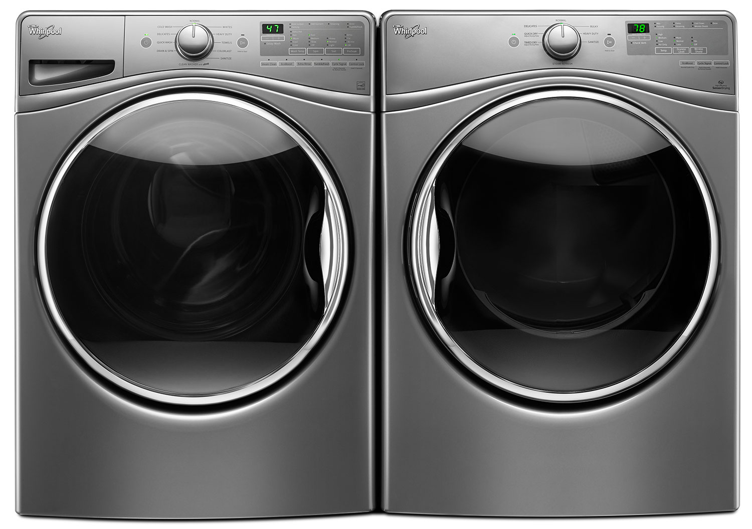 Whirlpool 5.2 Cu. Ft. FrontLoad Washer and 7.4 Cu. Ft. Electric Dryer
