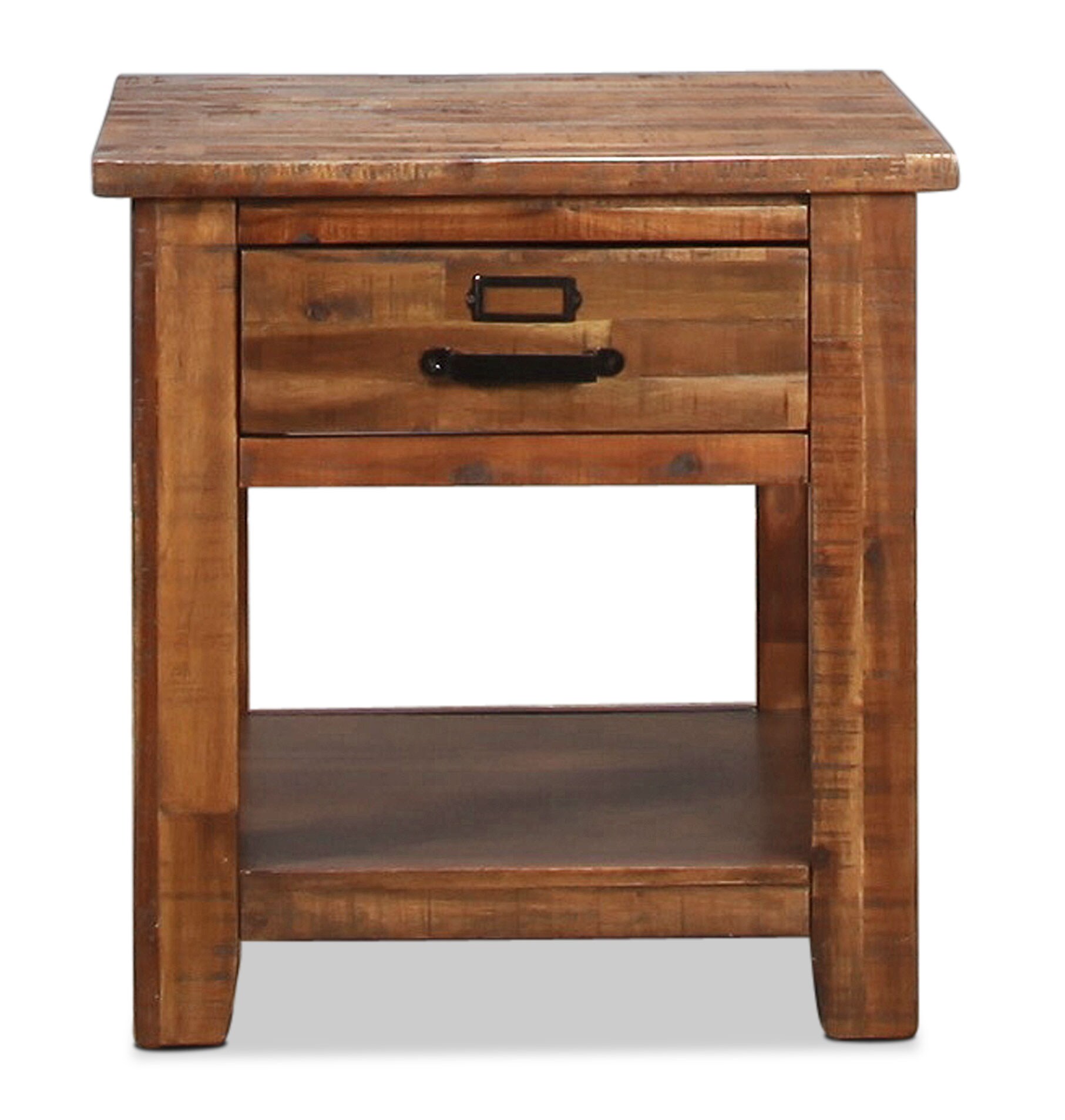 Reign End Table Distressed Medium Brown Levin Furniture