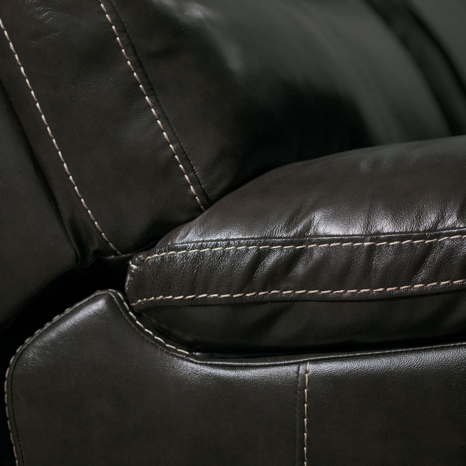Gavin Genuine Leather Reclining Sofa Grey The Brick