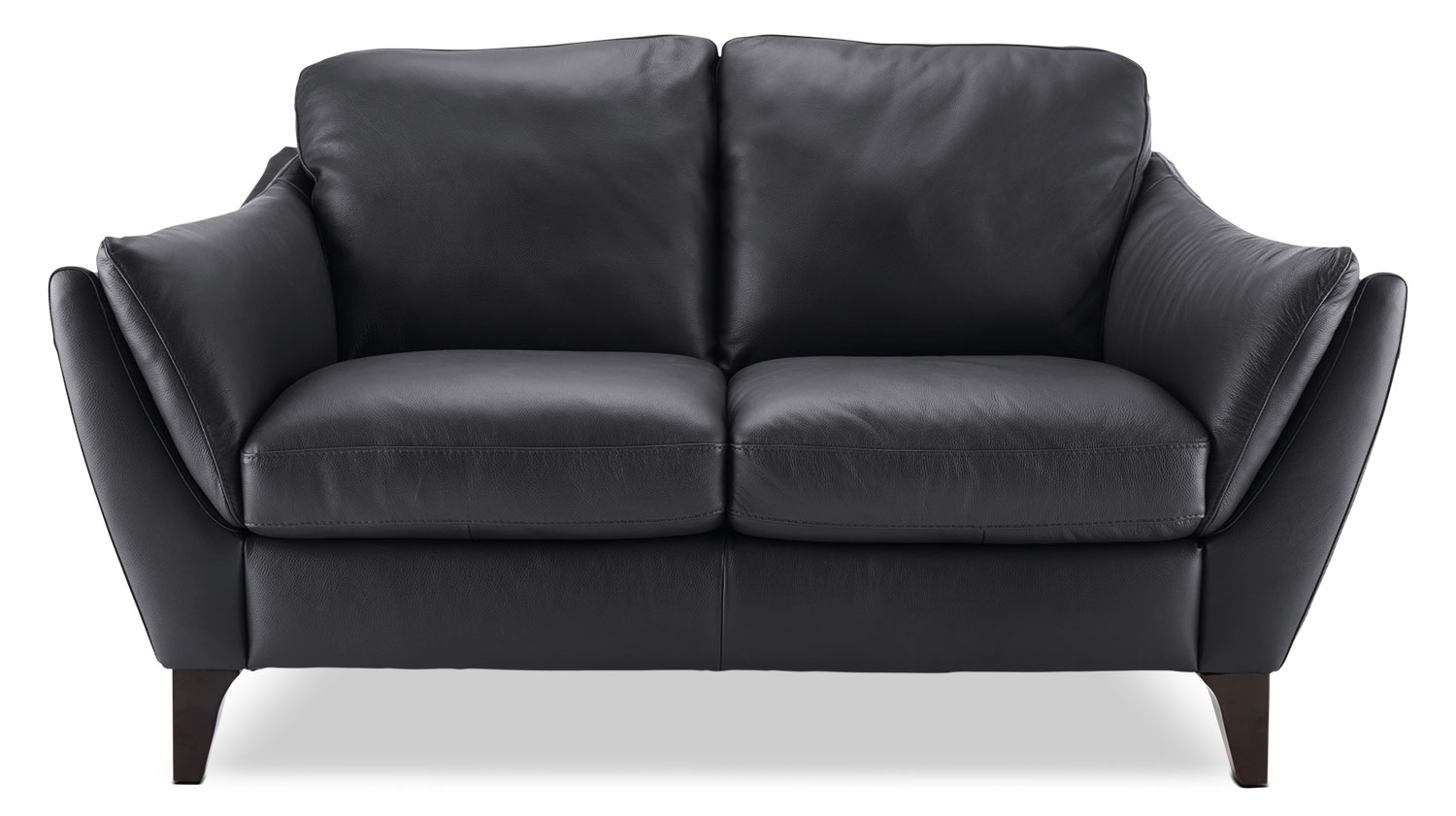 Natuzzi Editions Denver Genuine Leather Loveseat Anthracite The Brick