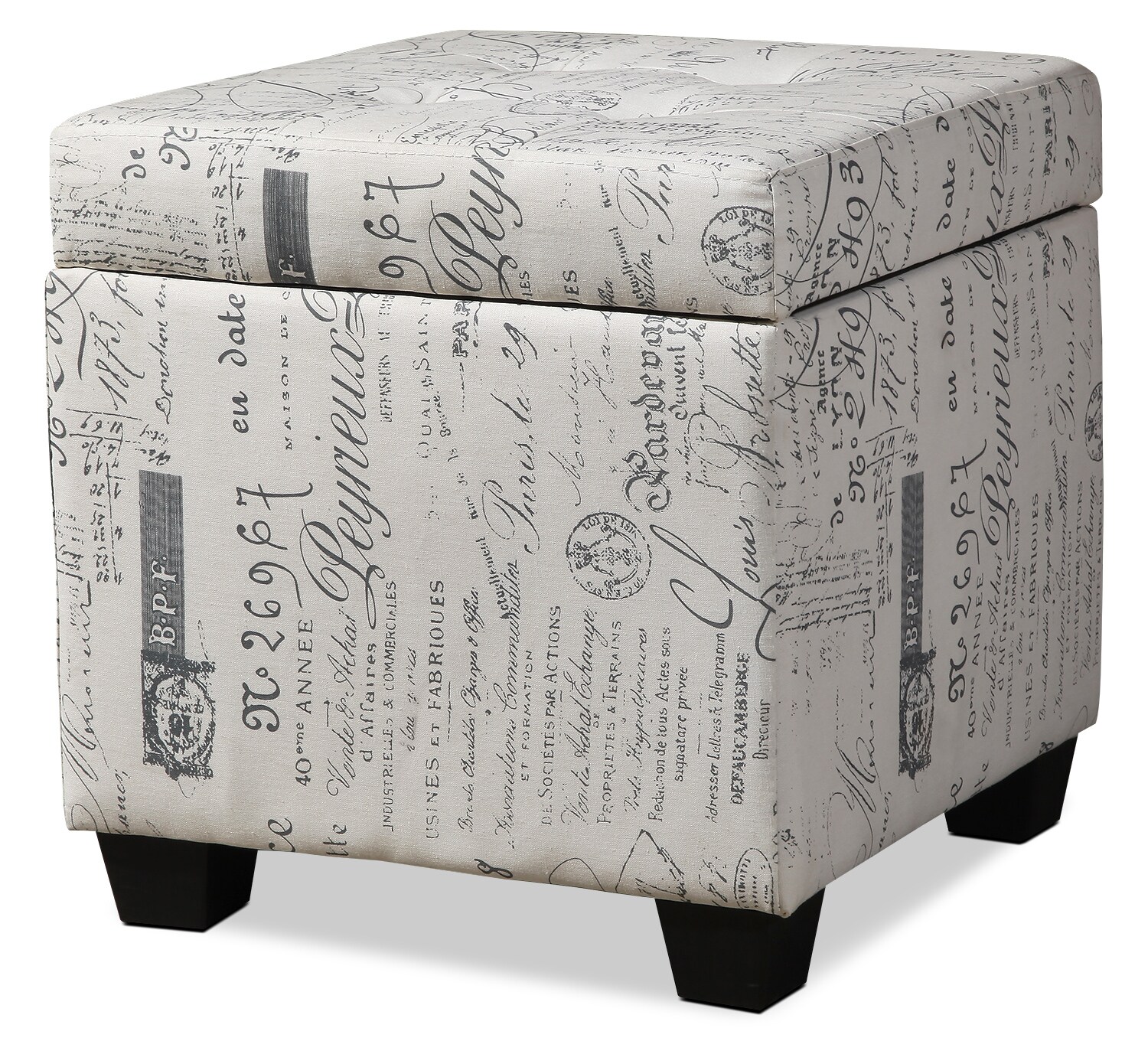Amalia Ottoman with Shoe Storage Cream The Brick