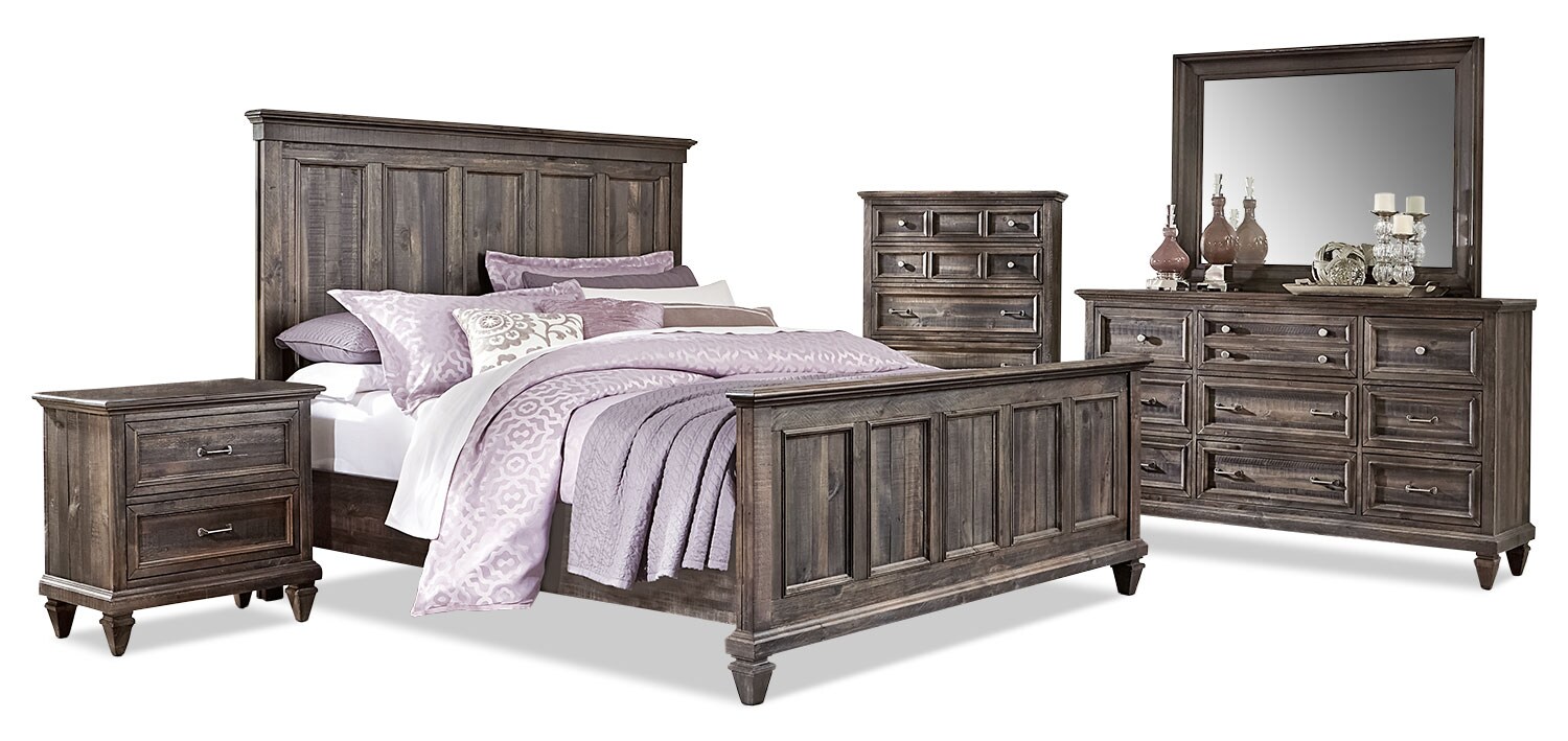 Calistoga 7Piece King Bedroom Package Weathered Charcoal The Brick