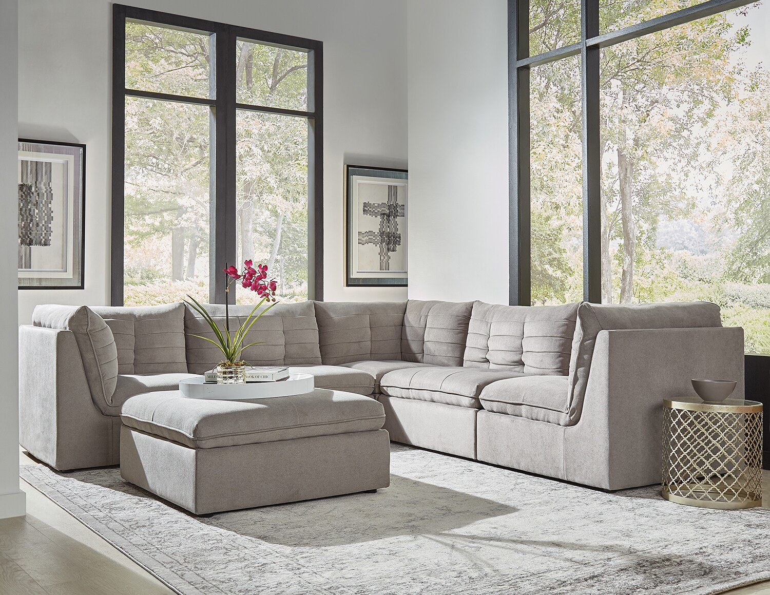 Dalton 5Piece Modular Sectional Gray Levin Furniture