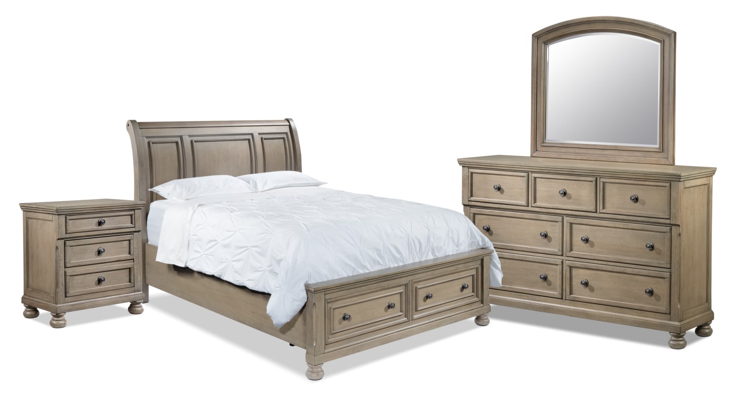 Windchester 5-Piece Queen Storage Bedroom Set - Grey | Leon's