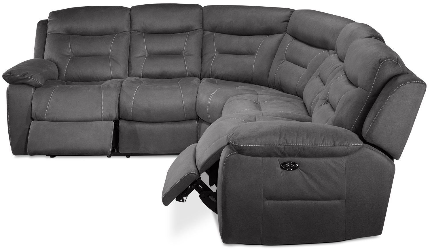Charlotte 3Piece Power Reclining Sectional Dark Grey Leon's