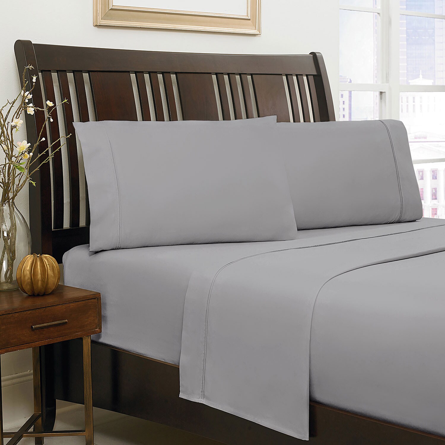 500 Thread Count Queen Sheet Set Grey The Brick