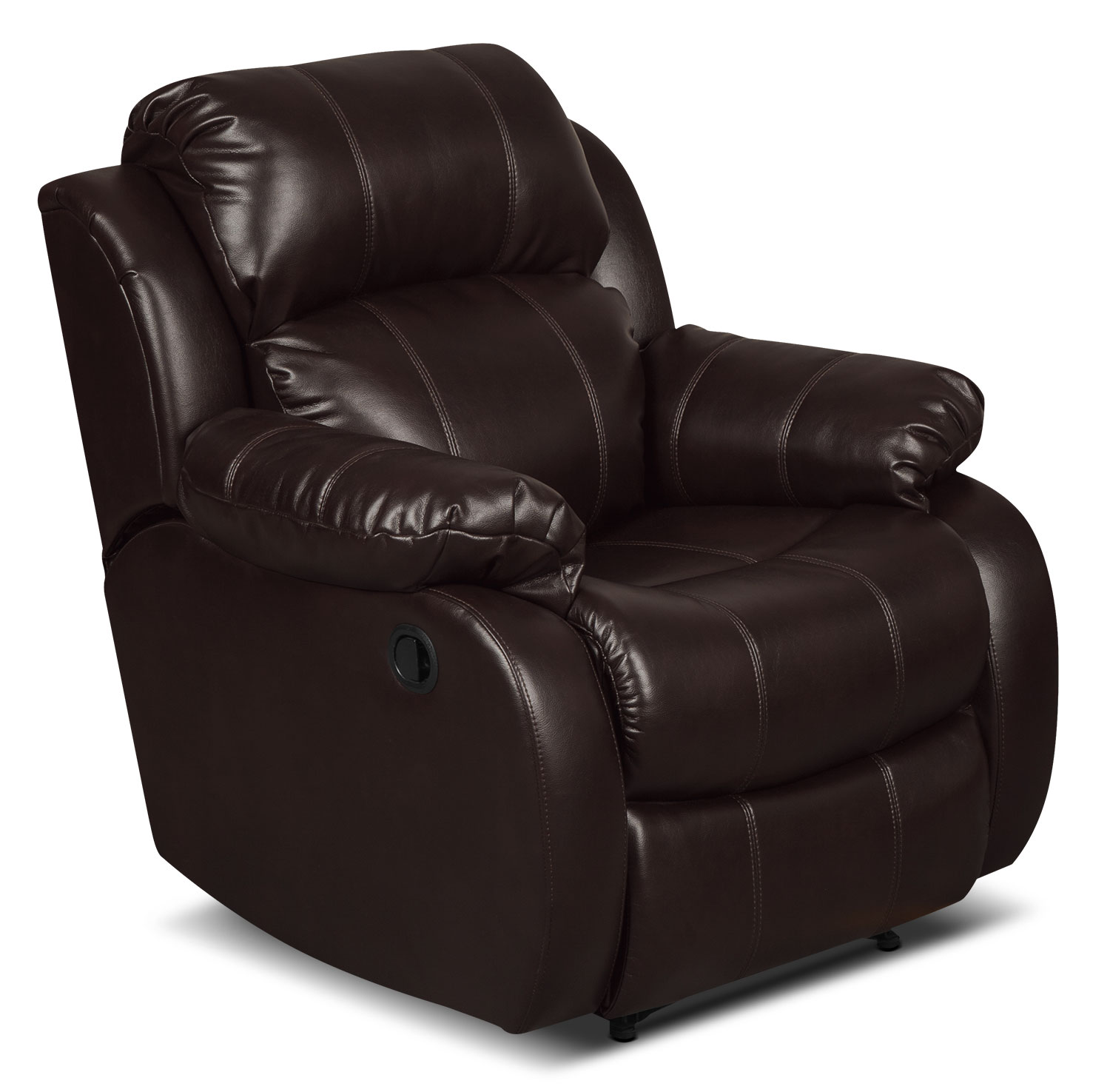 Omega 3 LeatherLook Fabric Reclining Chair Brown The Brick