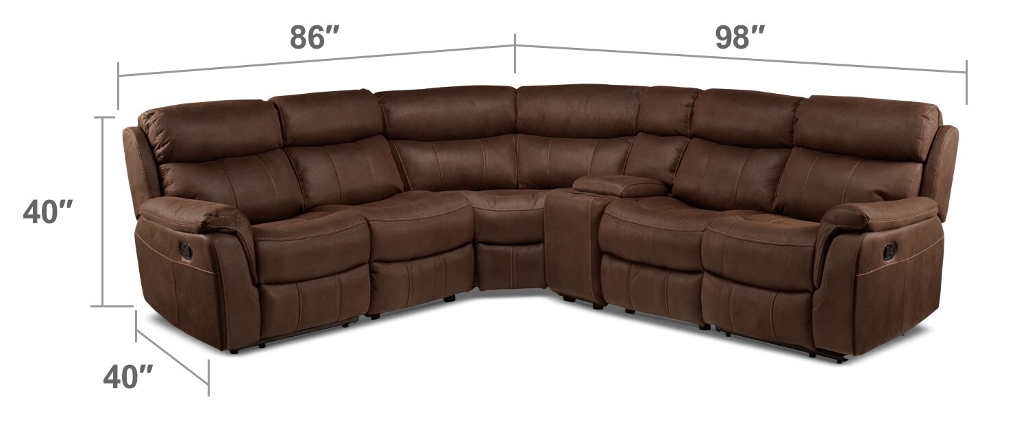 Living Room Furniture - Vaquero 6-Piece Reclining Sectional - Saddle Brown