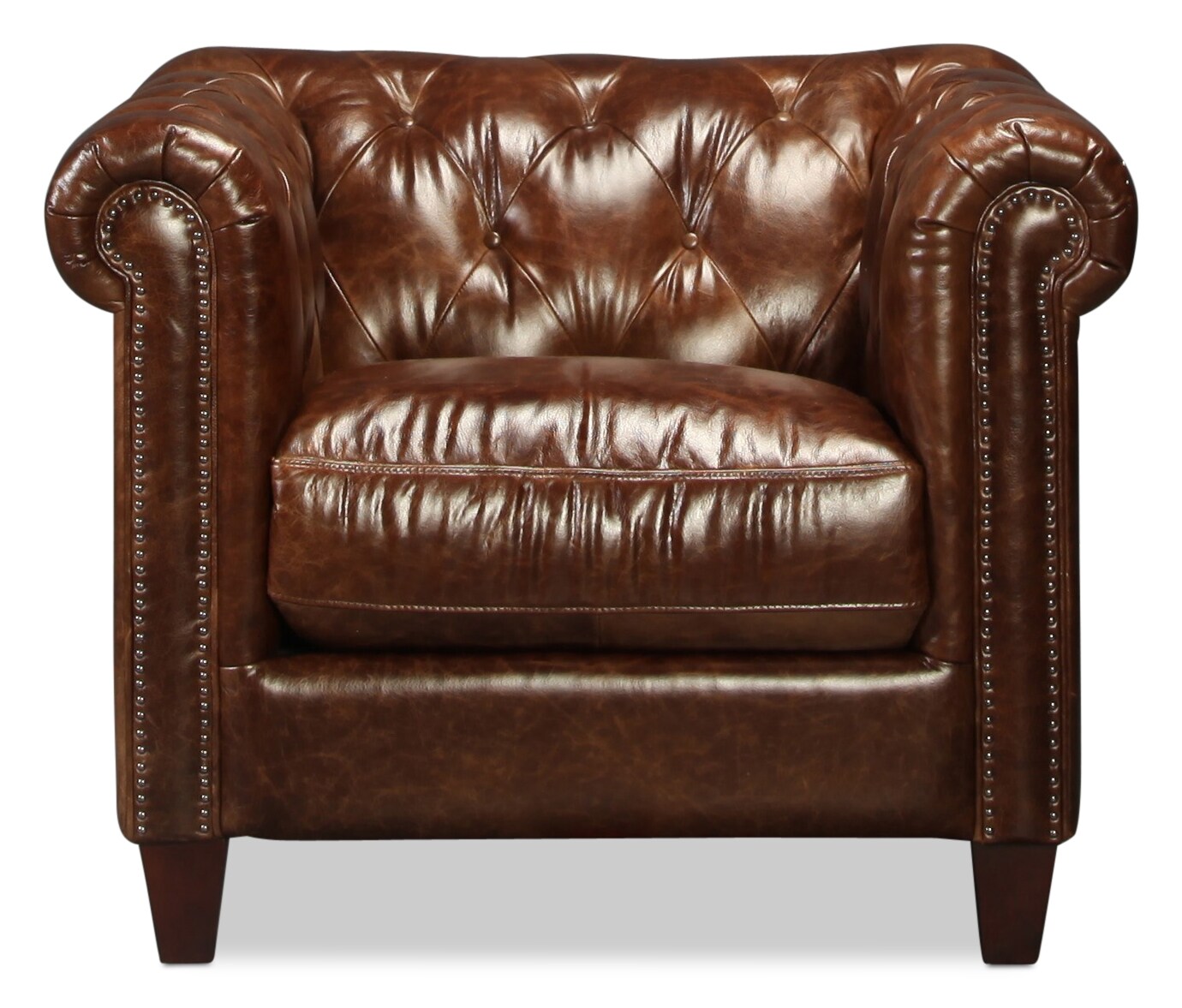 Natalia Leather Chair Cigar Levin Furniture