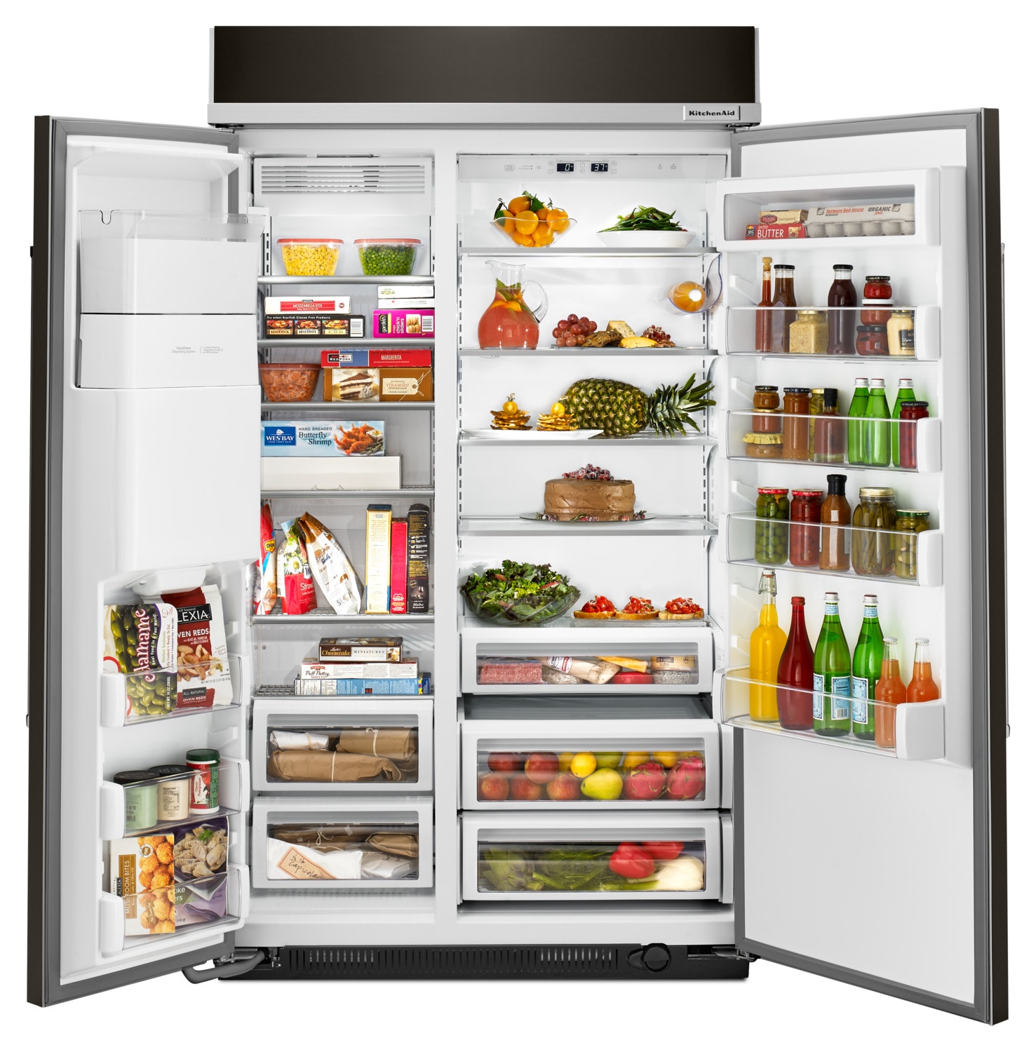 KitchenAid Black Stainless Steel SidebySide Refrigerator (29.5 Cu. Ft