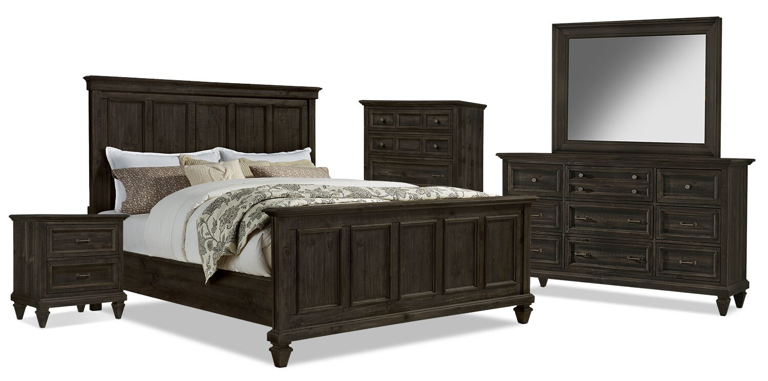 Calistoga 7Piece King Bedroom Package Weathered Charcoal The Brick