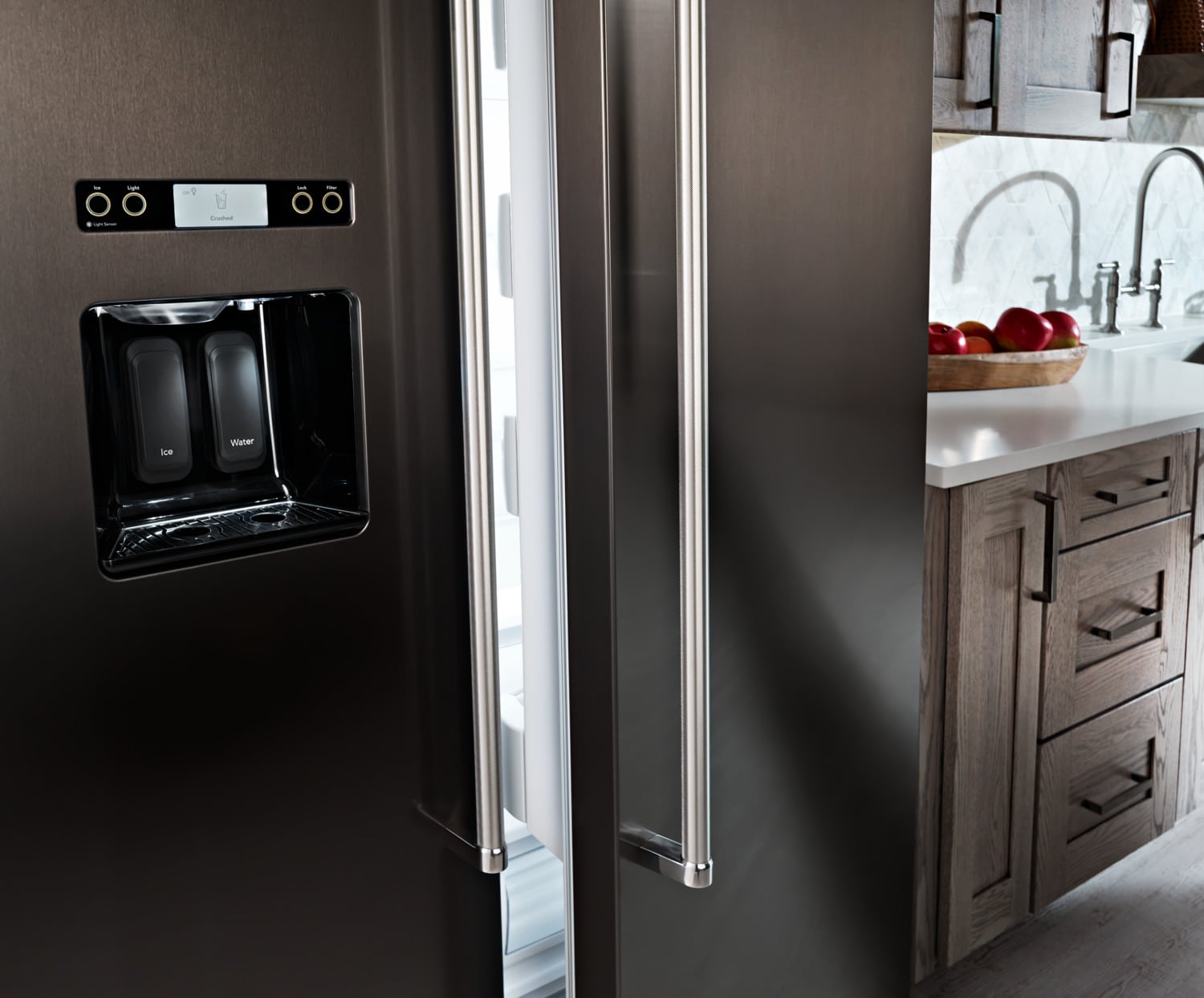 KitchenAid 29.5 Cu. Ft. BuiltIn SidebySide Refrigerator KBSD608EBS