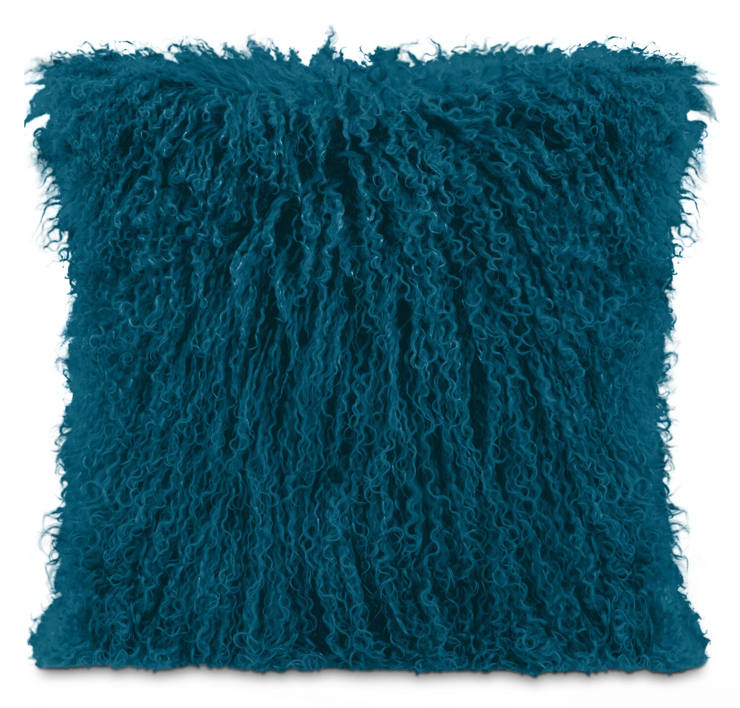 Mongolian Sheepskin Accent Pillow Teal The Brick
