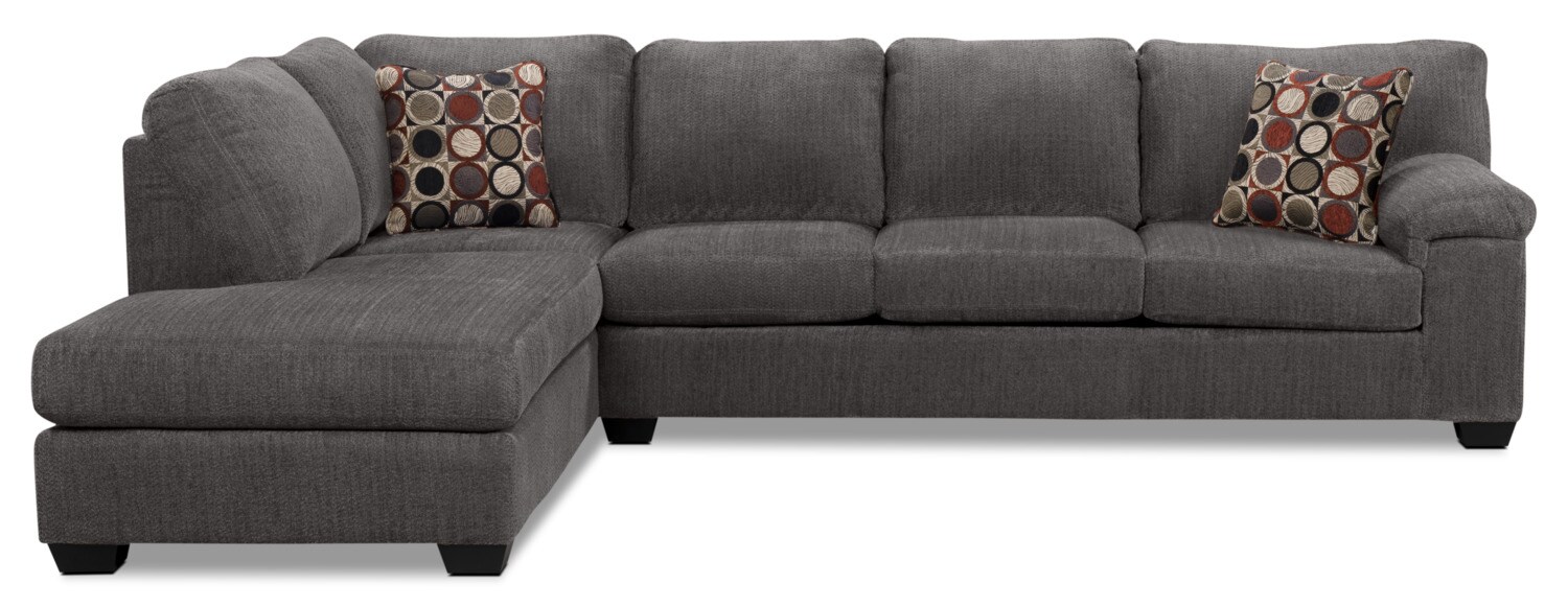 Sofalit sectionnel de gauche Morty 2 pièces en chenille gris Brick