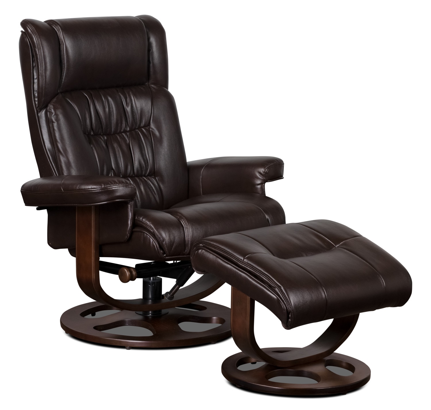 Benji Leather-Look Fabric Swivel Reclining Chair with ...