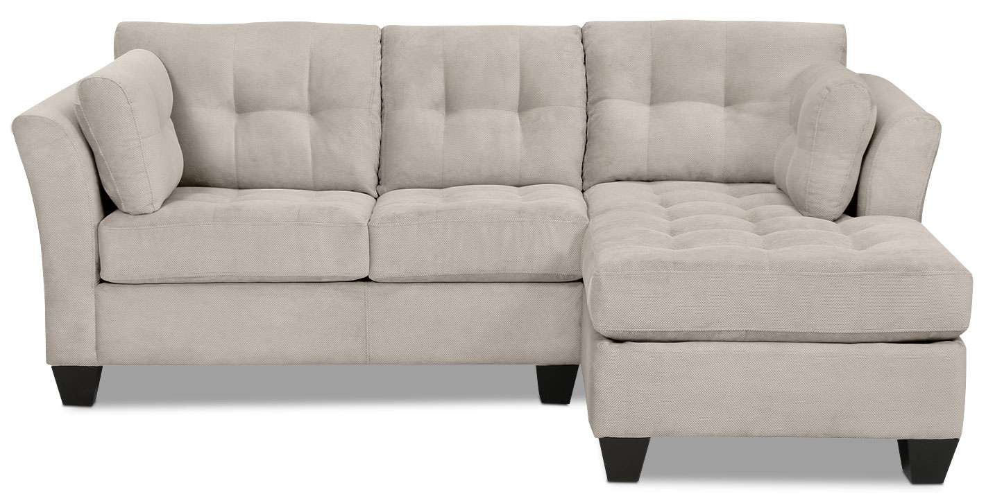 Designed2B Dez 2Piece RightFacing Textured Chenille Sectional Plush