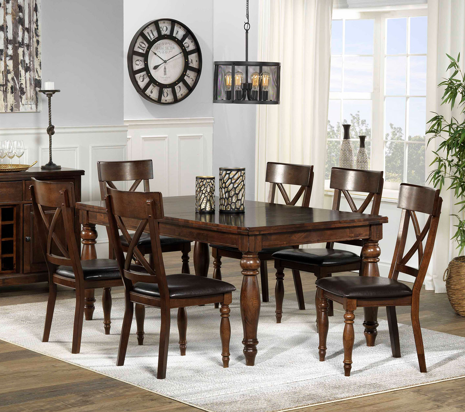 Kingstown 7Piece Dining Room Set Chocolate Leon's