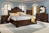 Bedroom Furniture-The Monticello Pecan Collection-Monticello Pecan Queen Bed