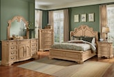 Bedroom Furniture-The Monticello Almond Collection-Monticello Almond Queen Bed
