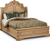 Bedroom Furniture-Monticello Almond Queen Bed