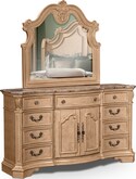 Bedroom Furniture-Monticello Almond Dresser & Mirror
