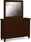 Bedroom Furniture-Savannah Cherry Dresser & Mirror