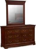 Bedroom Furniture-Neo Classic Cherry Dresser & Mirror