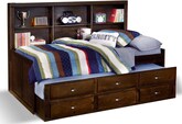 Kids Furniture-Varsity Merlot II Twin Daybed with Trundle