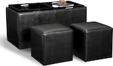 Living Room Furniture-Tiffany 3 Pc. Storage Ottoman with Trays