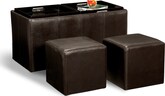 Living Room Furniture-Tiffany 3 Pc. Storage Ottoman with Trays